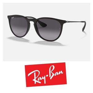 Ray-Ban ERIKA CLASSIC Polarized Black Gradient Sunglasses w/ Case + Clean Cloth